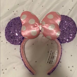 Purple and pink sequin Minnie Ears